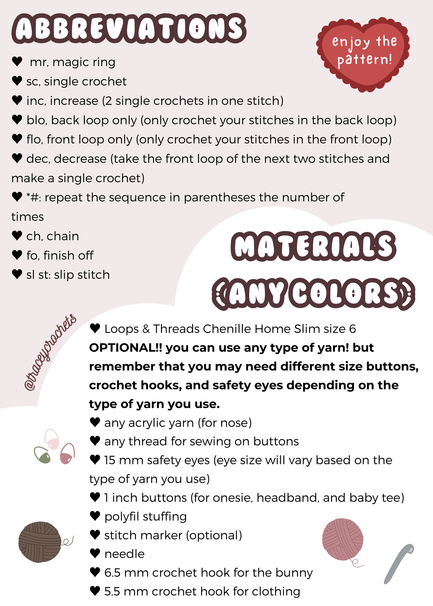 sweetie bunny clothing and accessories pattern bundle