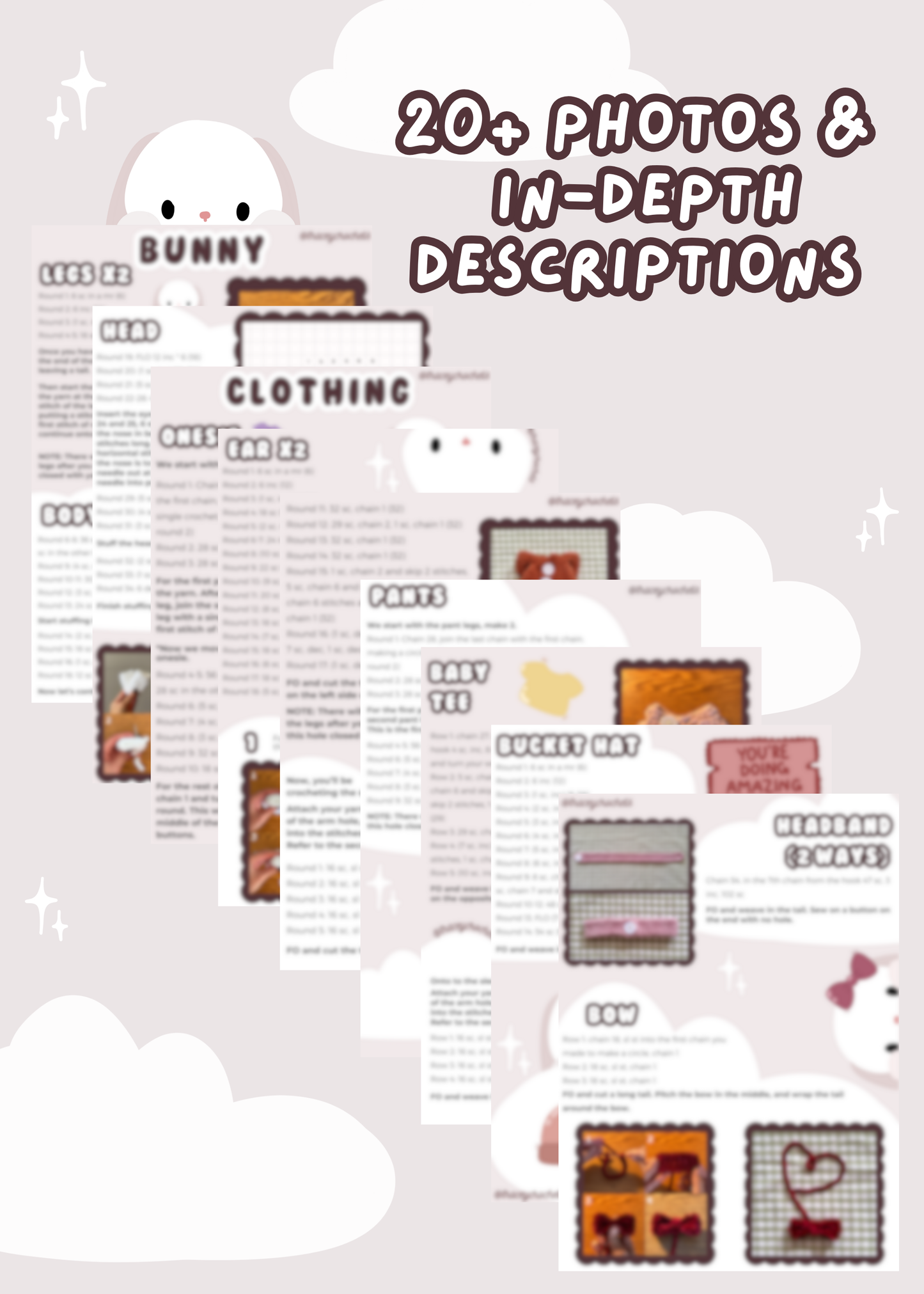 sweetie bunny clothing and accessories pattern bundle